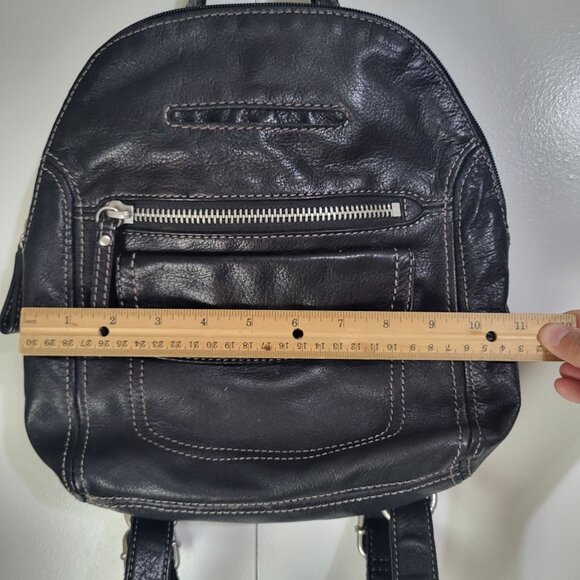 FOSSIL Long Live Vintage Black Hanover Leather Mini Backpack ZB 2862 - Picture 4 of 12